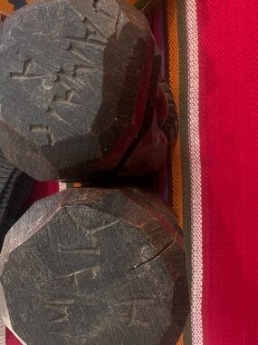 Vintage Hand Carved Malawi African Wood Bust Bookends Set of 2